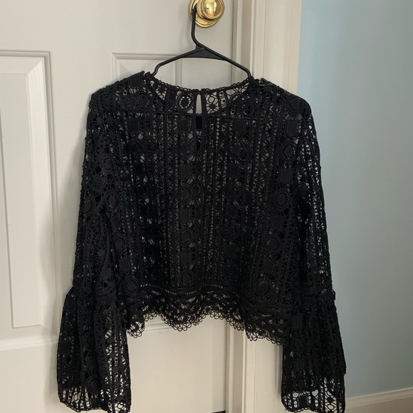 F21 Black Lace Top - Picture 2 of 5